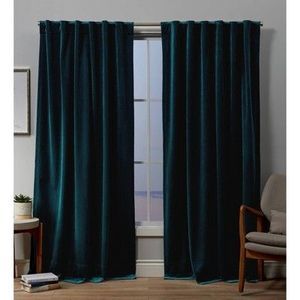 Open Box - Exclusive Home - Set of 2 (108"x54") Velvet Back Tab Lig Teal